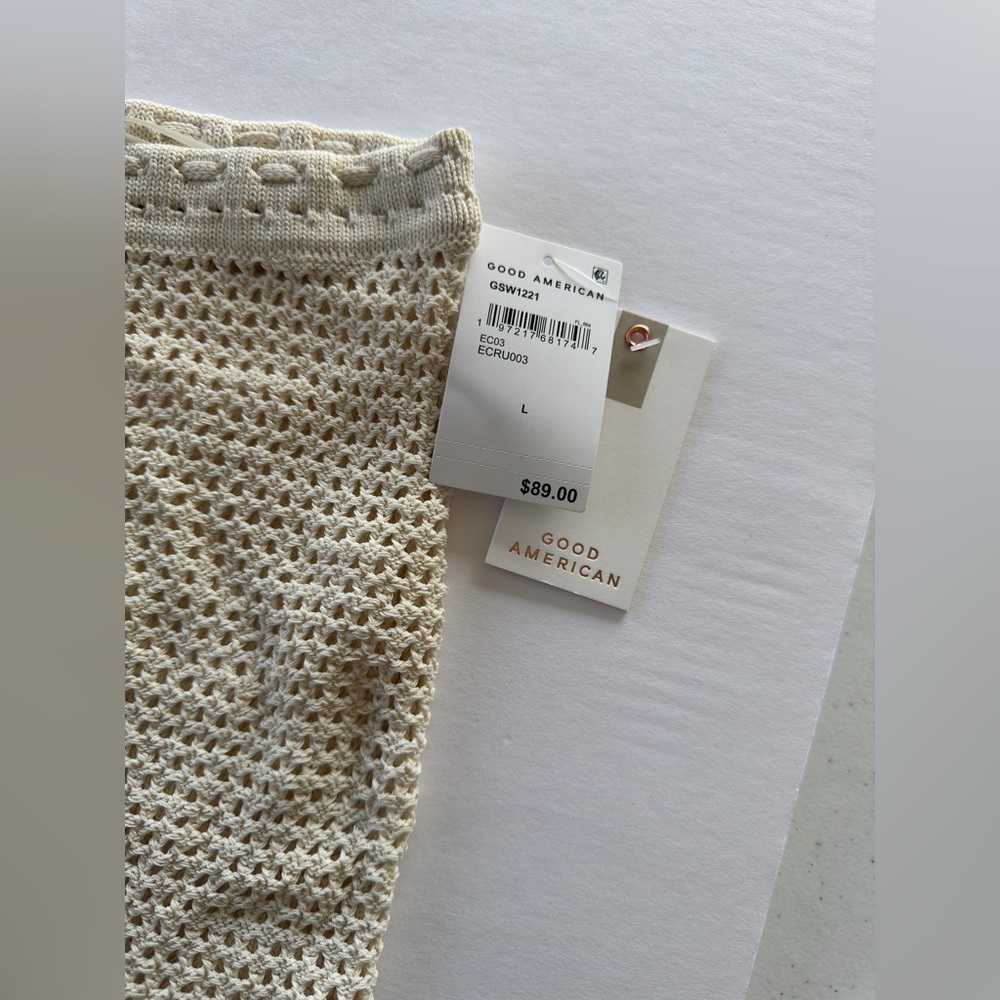 Good American Crochet Cover Up Mini Skirt, New With Tags - Picture 10 of 11